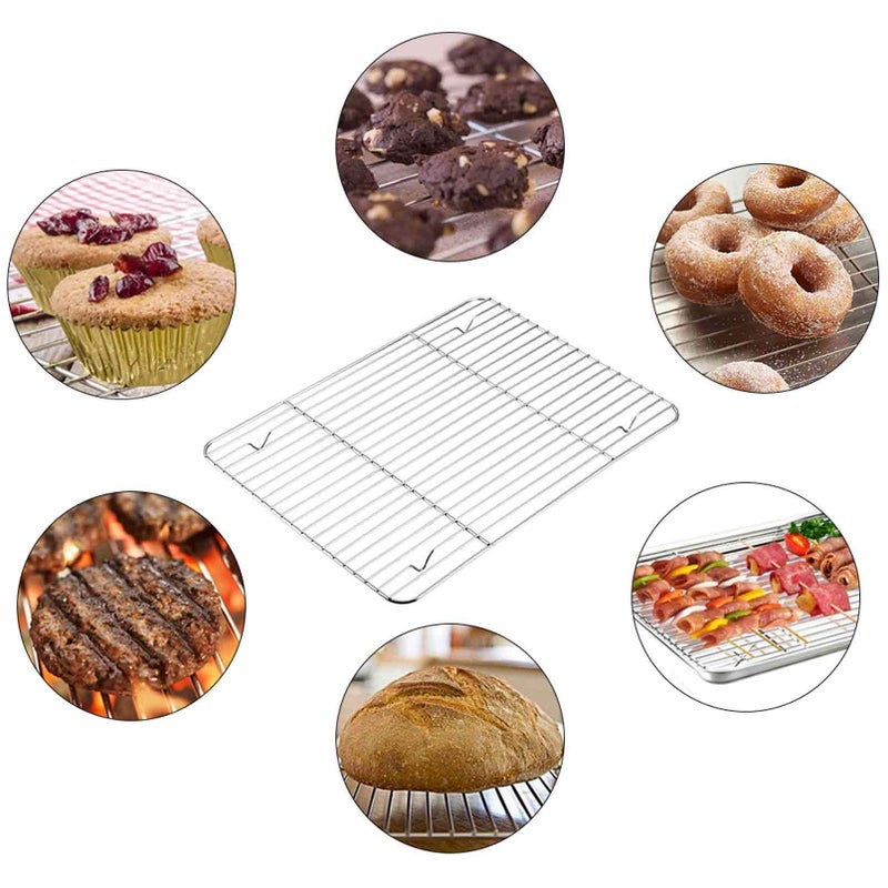 TeamFar Baking Cooling Rack Set of 4, Stainless Steel Rack for Cooking Roasting Grilling, Healthy & Mirror Finish, Oven Use & Dishwasher Safe - Image 4